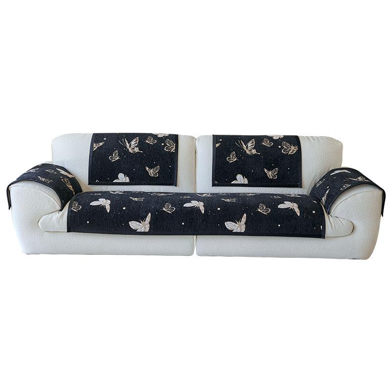 Chenier Sofa Cushion, Universal In All Seasons, Non-Slip And Dirt-Resistant Seat Cushion, Black Dust-Proof Sofa Cover, Cloth Towel Seat Cushion