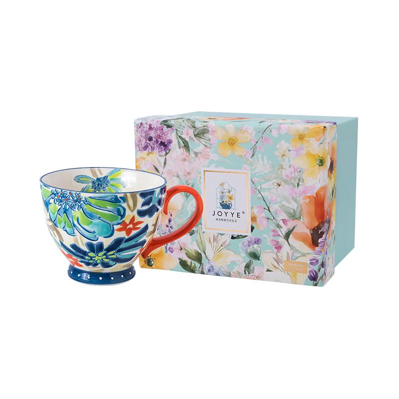 JOYYE Floral Wish Ceramic Mug with Spoon