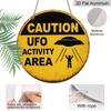 2D Flat 1pc, 8x8 In, Alien Activity Area, Aluminum Metal Decorative Signs & Plaques, Suitable for Home Cafe or Farmhouse Decoration, Festival Party