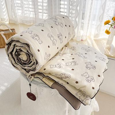 Aerobic Cotton Double-layer Yarn Cartoon Summer Cool Quilt Printed Air-conditioning Quilt Breathable Summer Thin Quilt
