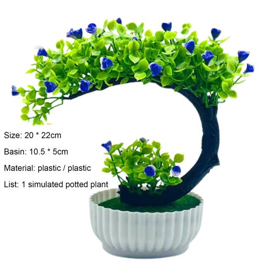 Fake Bonsai Romantic No Watering Plastic Beautiful Artificial Flower Bonsai with Pot Garden Supplies