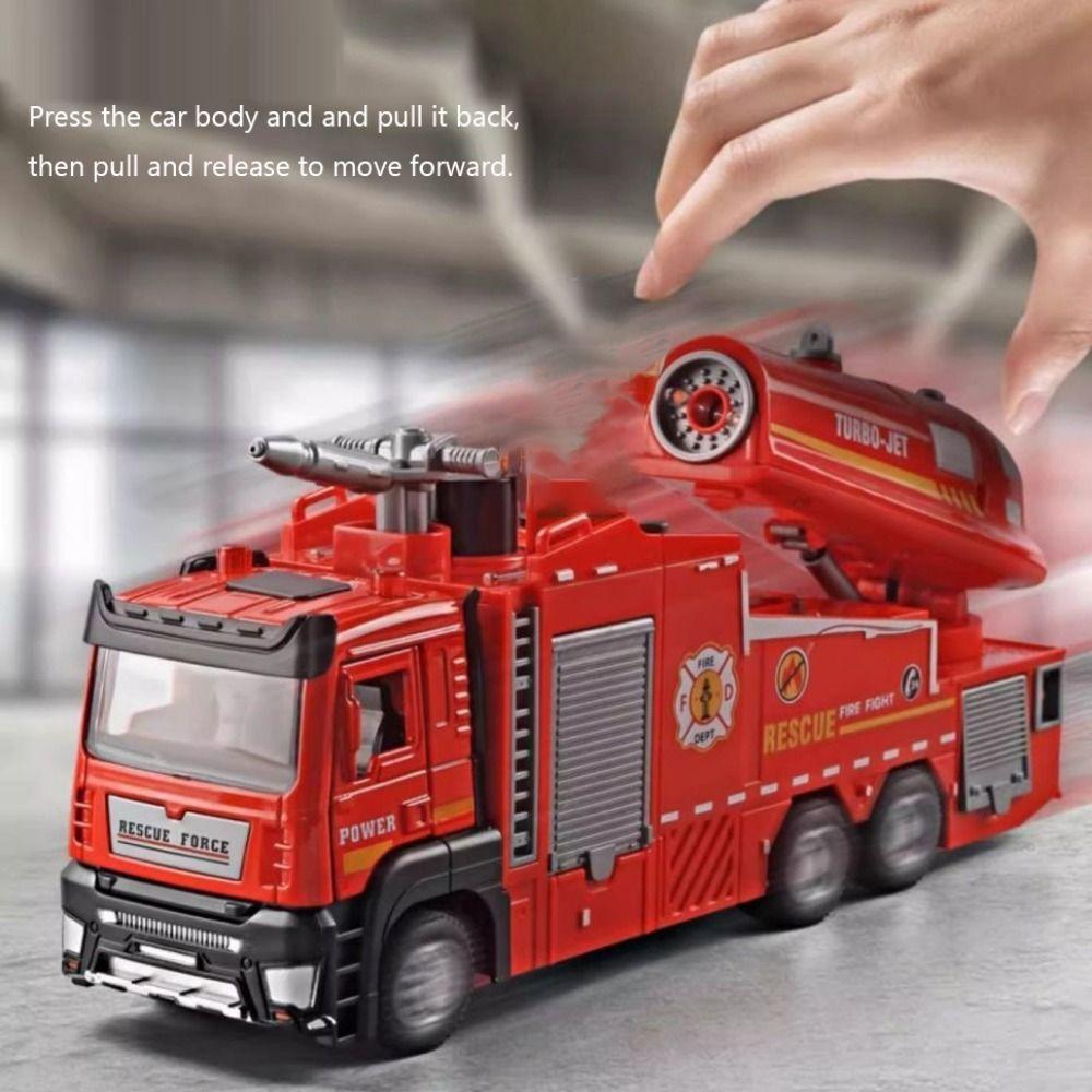 1:32 Scale Fire Truck Model Pull-Back Function Engineering Vehicle Fire Engine Cars Model