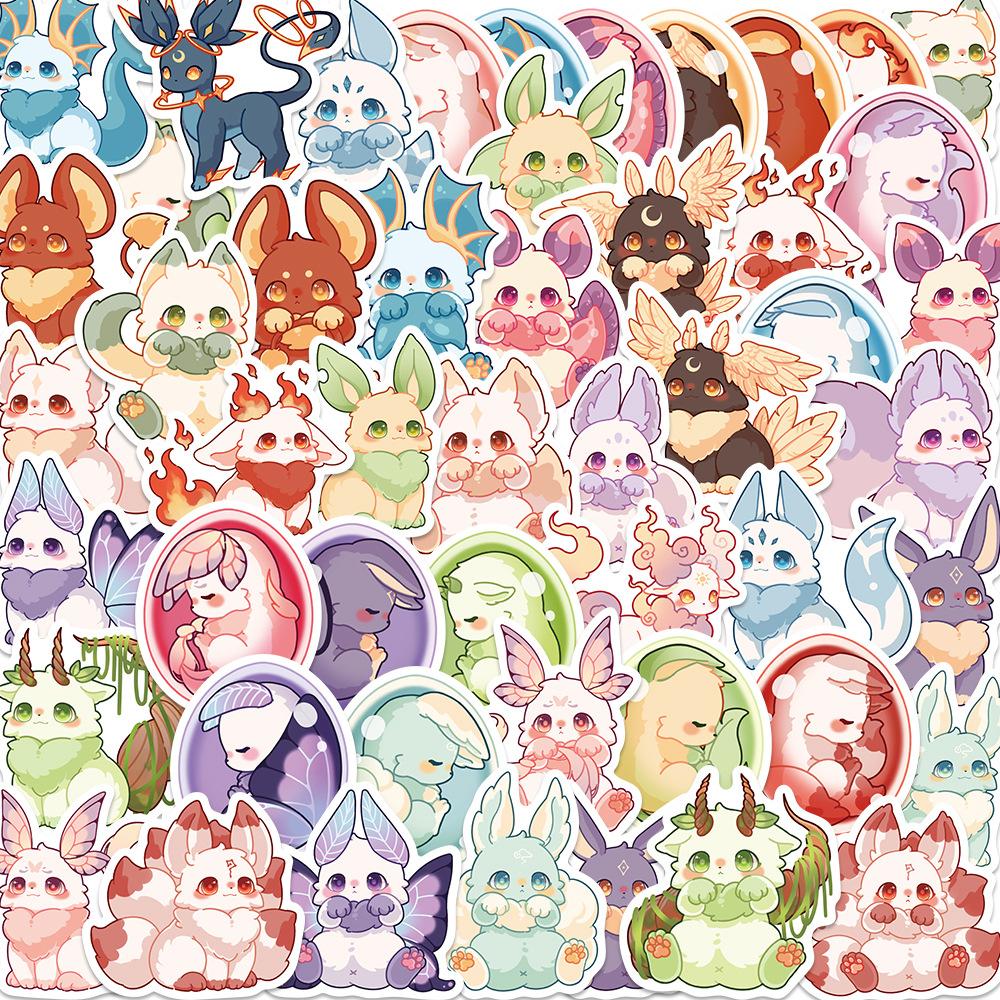50 Fantasy Creature Cartoon Graffiti Stickers Trolley Box Water Cup Diary Waterproof DIY Stickers