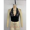 Women's Party Nightclub Dating Sexy Slim Lace Solid Neck Tank Top