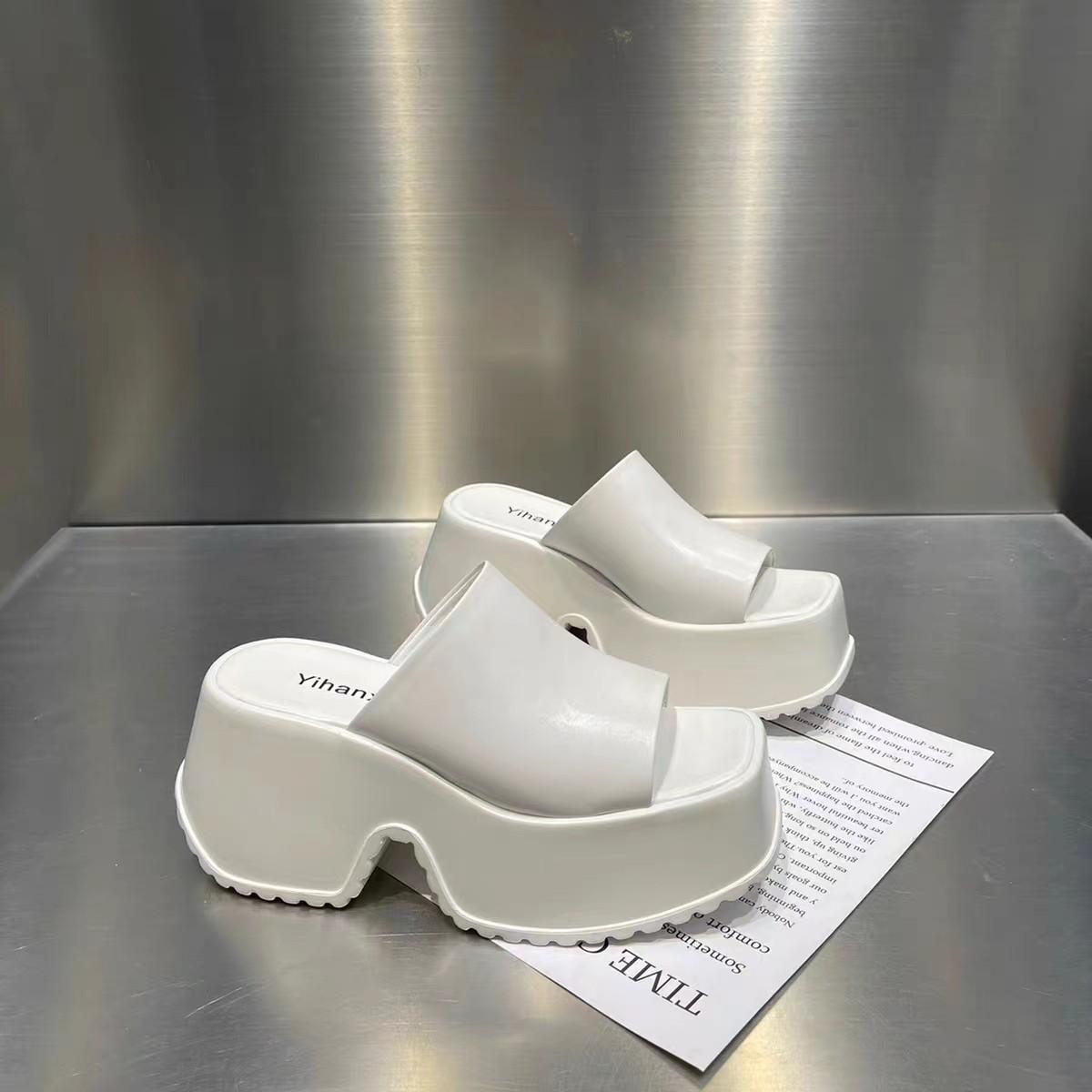 

Тапочки Muffin Heightening One Word Slippers Leisure Commuter Beach Sandals 35