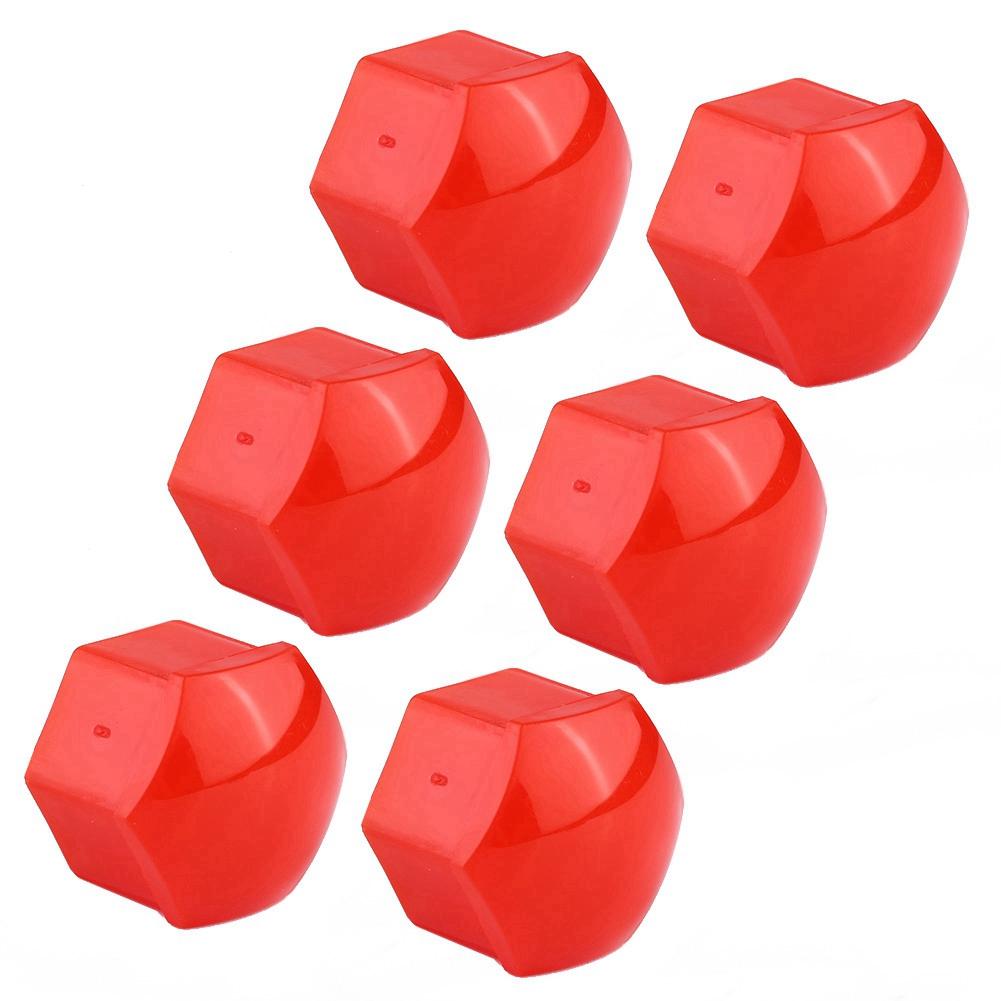 20pcs 21mm Nut Car Wheel Auto Hub Screw Protection Anti Theft Cover Cap Red