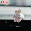 2Pcs Cute Cartoon Mini Small Animals Car Dashboard Accessories Funny Car Interior Ornaments Car Display Screen Decorations Gifts
