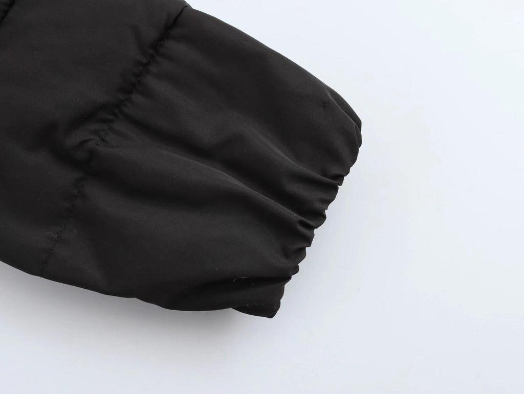 2024 Women's Fashion: European & American Style Stand-Up Collar Zipper Cotton Jacket