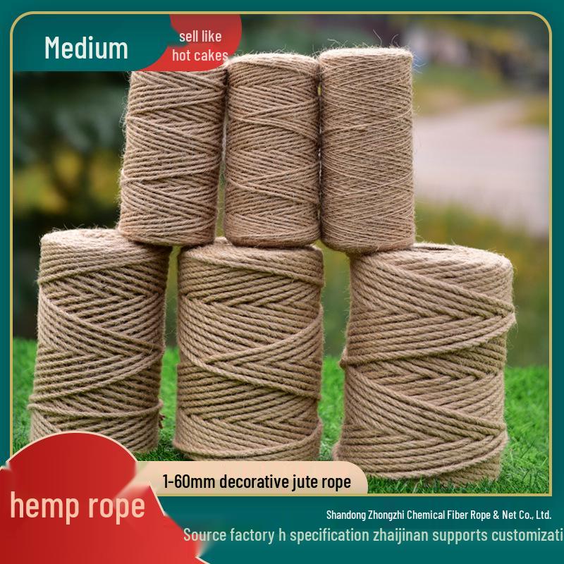 Handmade Jute Hemp Rope for DIY Crafting and Climbing Frames