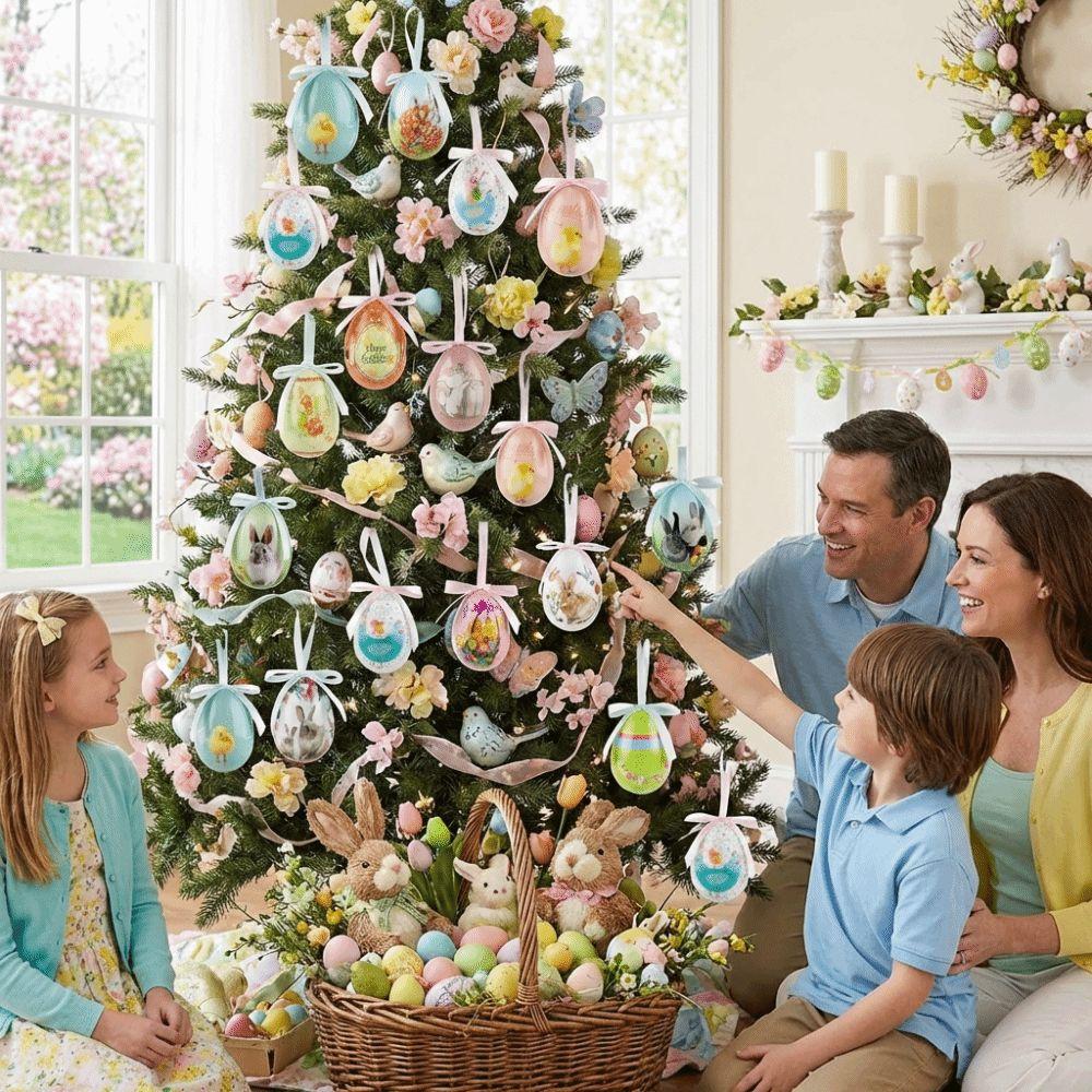 DIY Craft Easter Eggs Pendant Painted Easter Egg Props Foam Easter Eggs  Window Door Garden