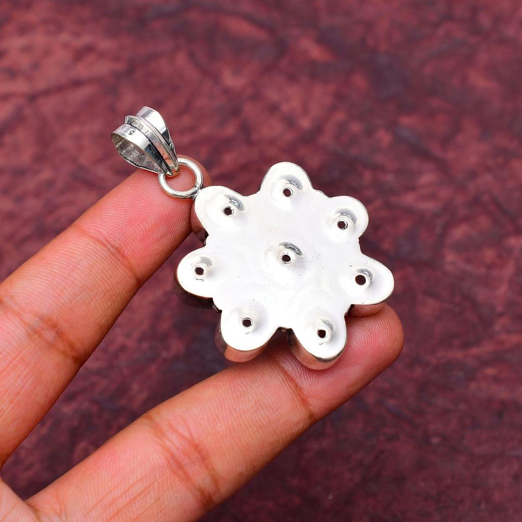 White Topaz Gemstone Pendant Gemstone : 925 Sterling Silver Handmade Jewelry Pendant