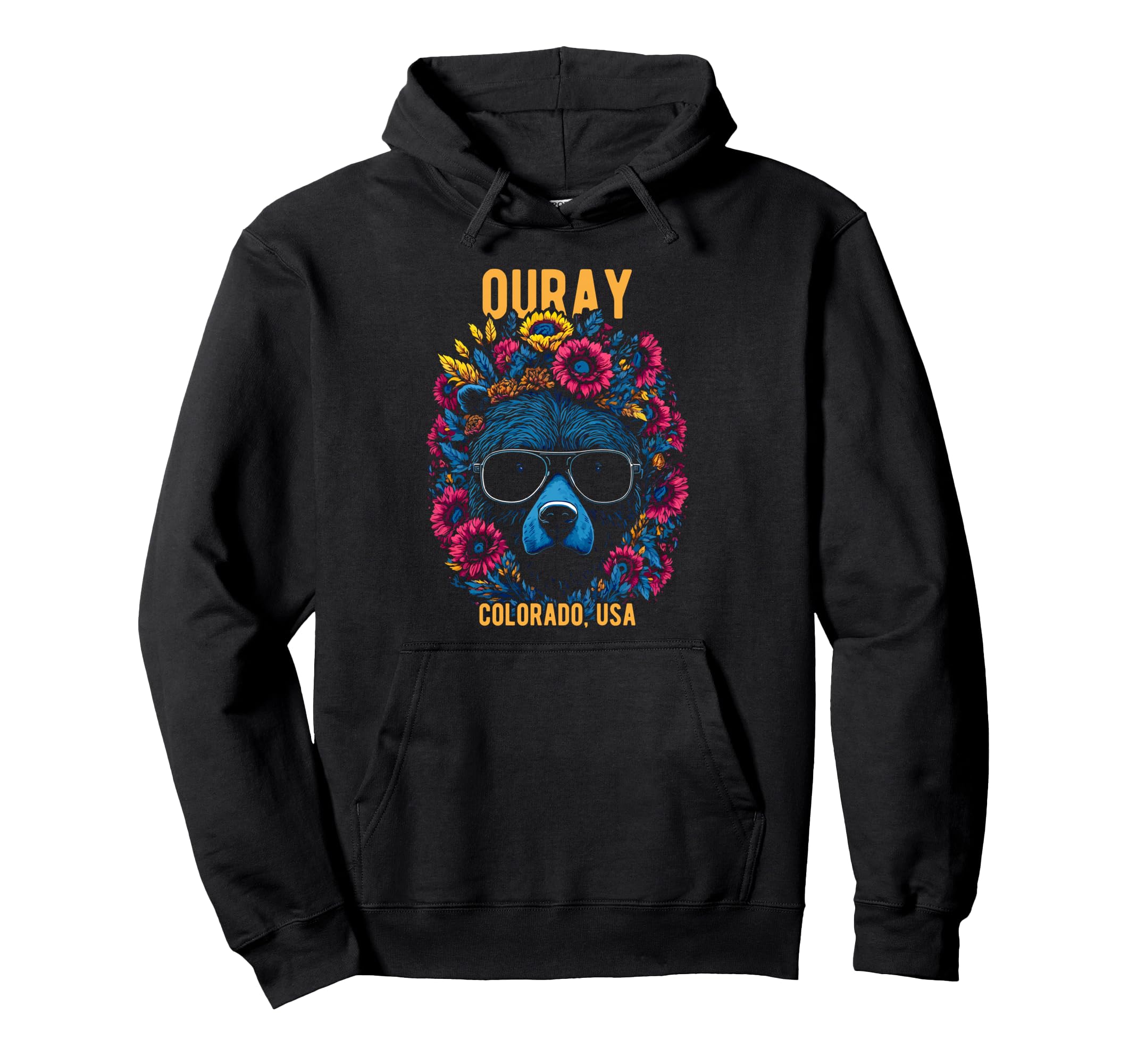 

Ouray Colorado Bear Sunglasses and Flower Design Hoodie