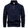 Cross2025 European Men’s Casual Jacquard Hoodie Fleece Stand-up Collar Cardigan