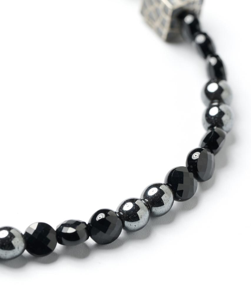 Polalita Black & Silver Mix Bead Bracelet (Plt-Br-052_Bk)