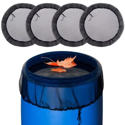 Rain Barrel Mesh Cover Debris Blocking Netting with Drawstring Closure Water Collection Bucket Cover for Garden Patio Water Tank Protection