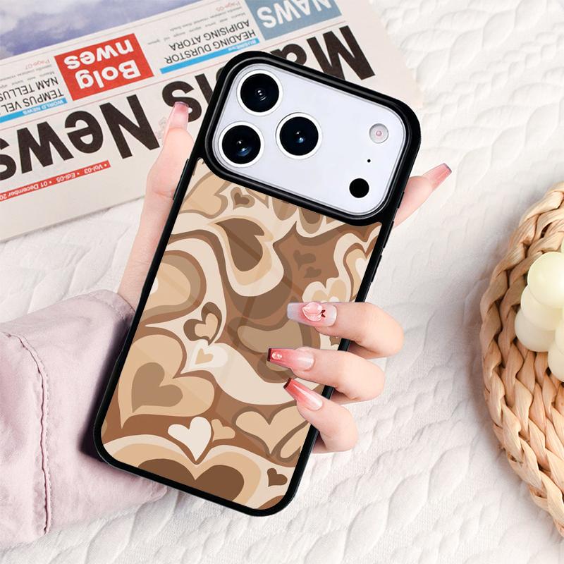 Latte Love Groovy Coffee Heart Pink Phone Case For IPhone 17 16e 15 14 13 12 11 Pro Max Air Mini Soft Protective Cover