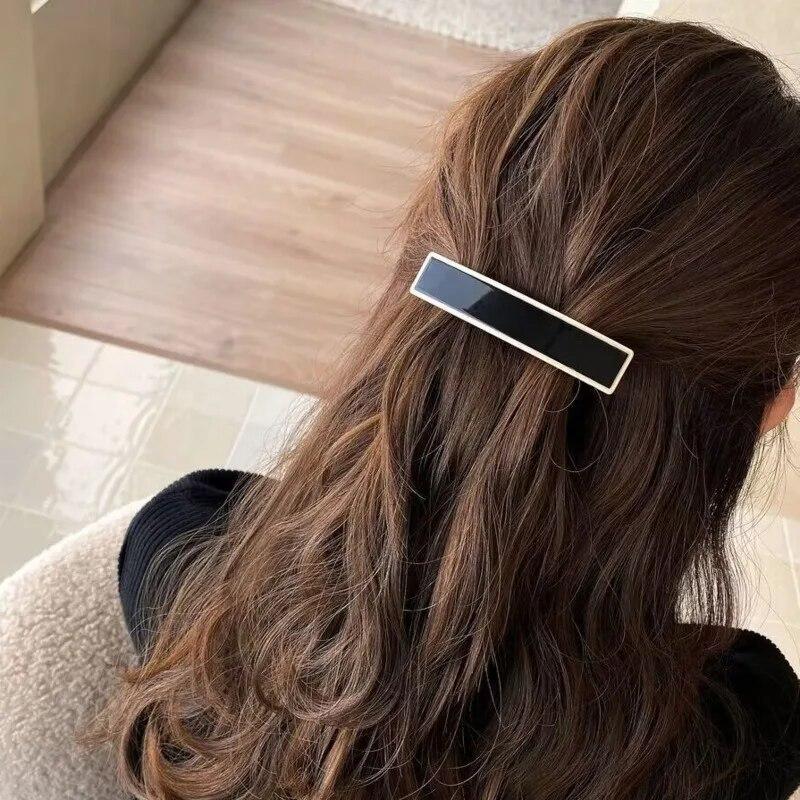 Elegantní acetátová jednobarevná pružinová spona Vintage Jednoduchá spona do vlasů na culík Vlasová spona Sponky do vlasů Ženy Vlasové doplňky Dárek