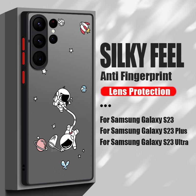 

Матовый чехол-бампер для Samsung S25 S24 Plus S23 FE Ultra S22 S21 S20 Fe A54 A53 5G A34 A32 A73 A24 с акриловым мягким краем и противоударным покрытием Samsung S25 Plus чёрный