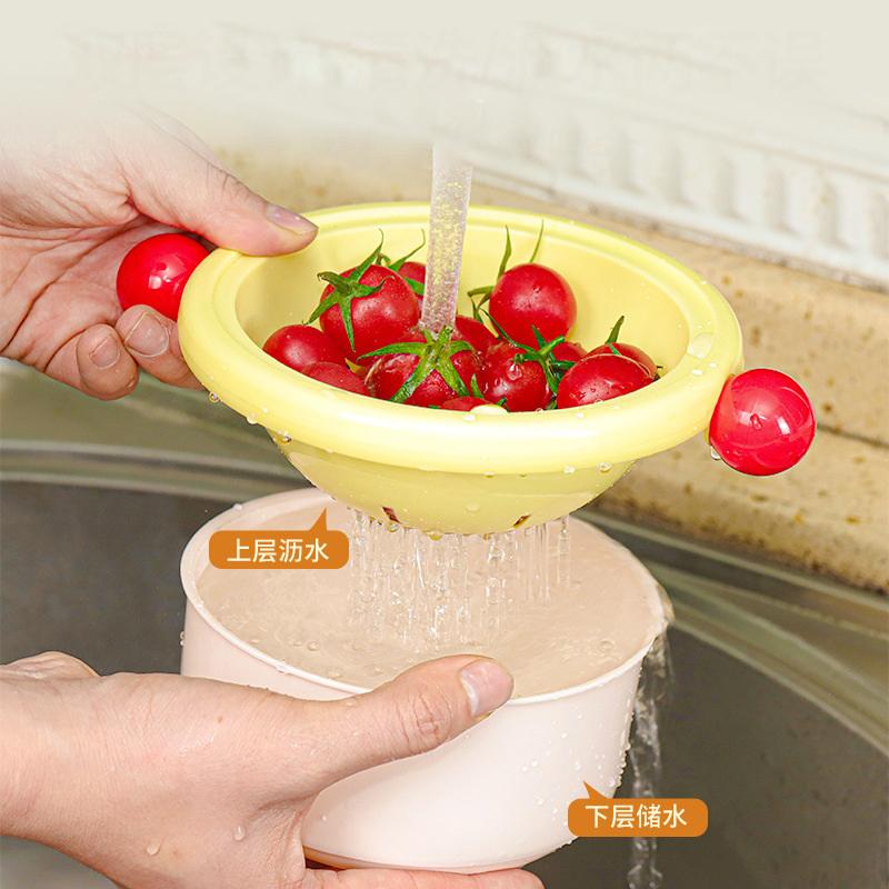 1 ks/3 ks koš na odkapávání jídla dvouvrstvý koš na mytí ovoce a zeleniny domácí kuchyň odkapávač pomůcky příslušenství