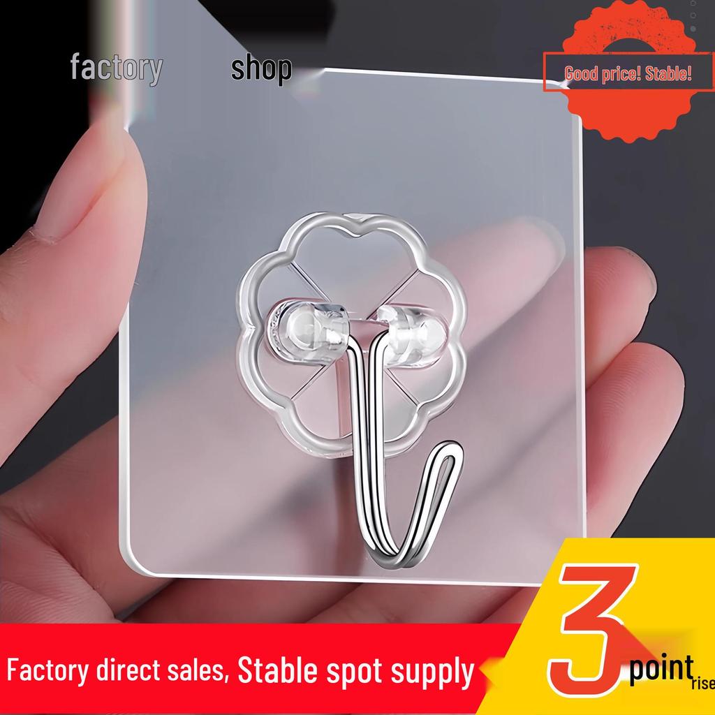 Transparent Adhesive Wall Hook - Strong, No-Drill, No-Mark, Wall-Mounted, Load-Bearing Hook Sticker