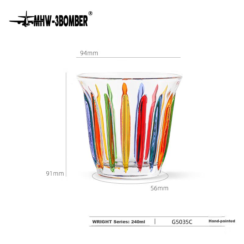 MHW-3BOMBER Bomber [Gift] Coffee Glass Cup, Australian White Cup, Latte Cup, Water Cup, Dirty Cup, Hand-Painted