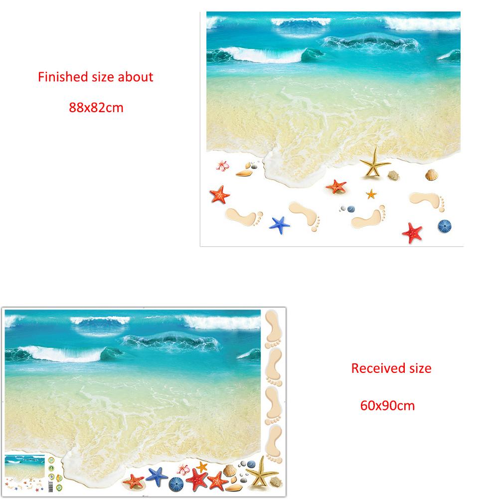 

3D Съемные Наклейки на Стену для Детей Тема Пляжа Детская Комната Детский Сад Декорация Безопасный Водонепроницаемый Винил Искусство 60x90cm разноцветный