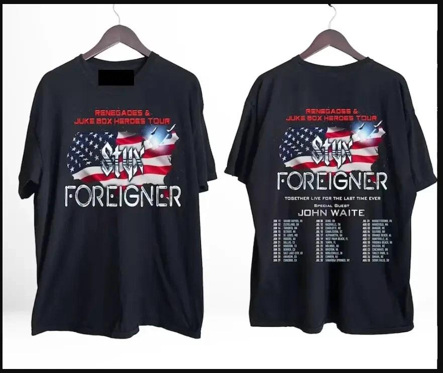 Foreigner 2024 Tour T-Shirt, Styx 2024 Tour, Foreigner and Styx Tour Shirt 2XL
