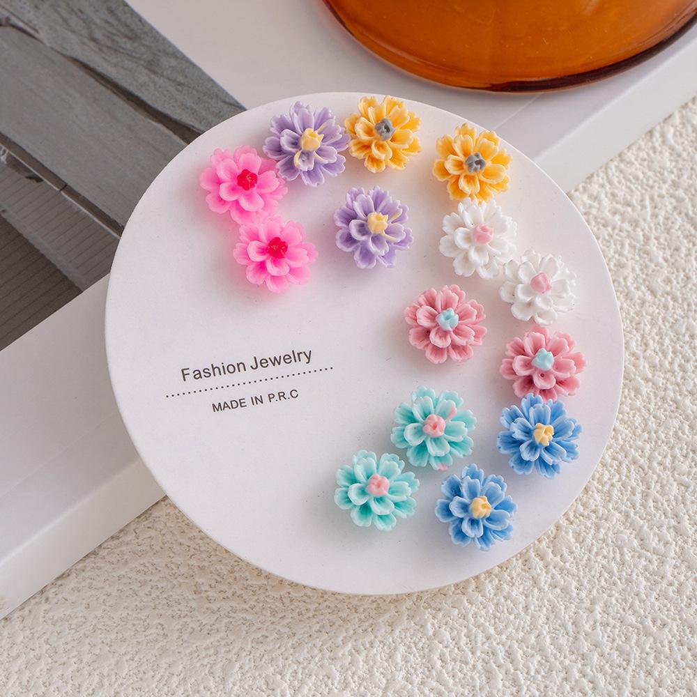 Titanium Steel One-week Stud Earrings 1 Combination Korean Fringed Bow Ins Versatile Cute Earrings for Women