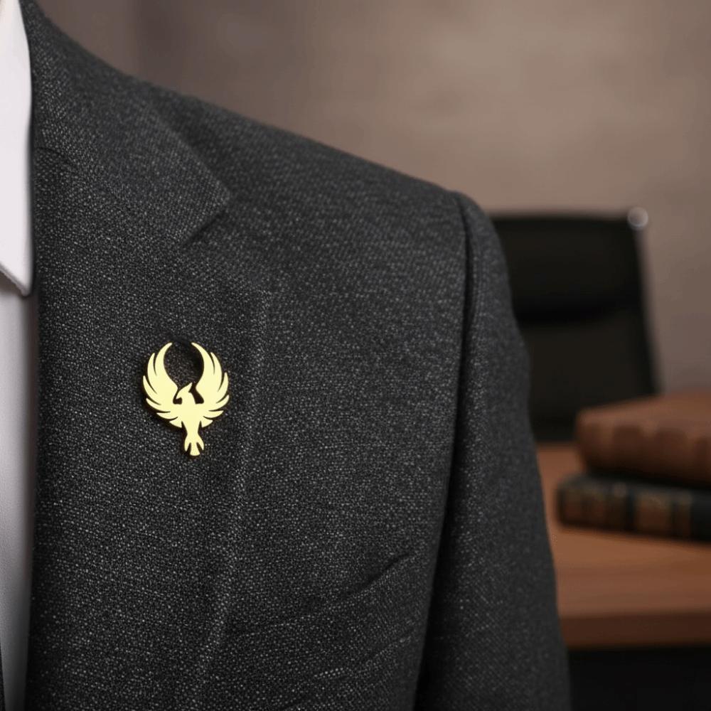 Stainless Steel Suit Collar Badges Lion Vintage Lapel Pins Phoenix Brooches  Decoration