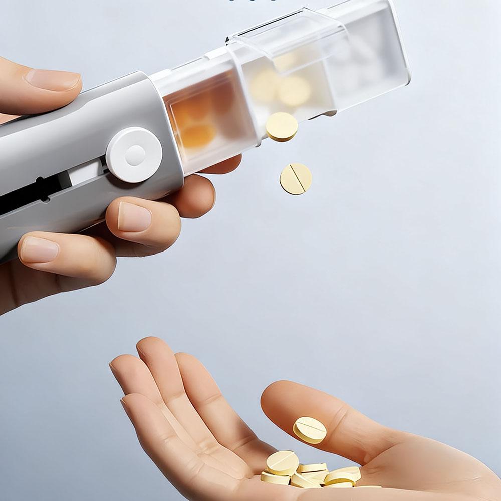 Caixa de Pílulas Moderna Minimalista com 3 Compartimentos ABS+PC Silicone à Prova de Poeira Portátil Organizador de Medicamentos de Viagem para Armazenamento Diário de Medicamentos