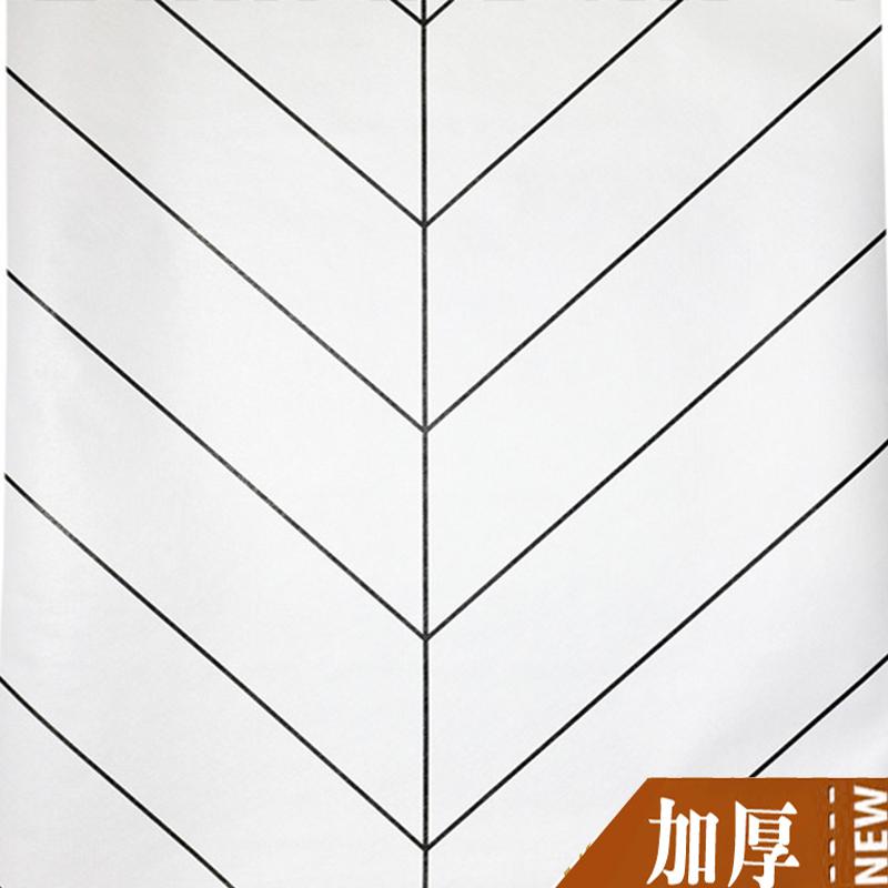 Geometric Abstract Arc Black and White Peel Wallpaper Detachable Contact Paper, Suitable for Home Bathroom Wallpaper Decoration
