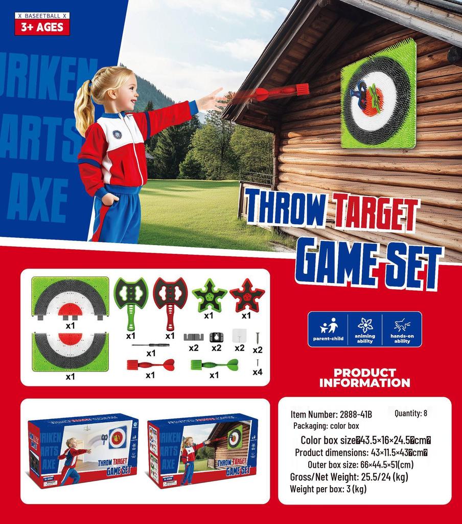 Children's Indoor/Outdoor Axe Target Dart Stand - Stress Relief & Parent-Child Competition Toy