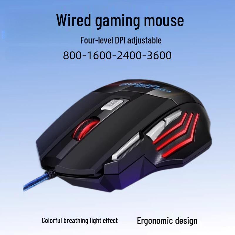 New Wired Luminous Gaming Mouse - No Double-Click Issue, Compatible with Desktop & Laptop