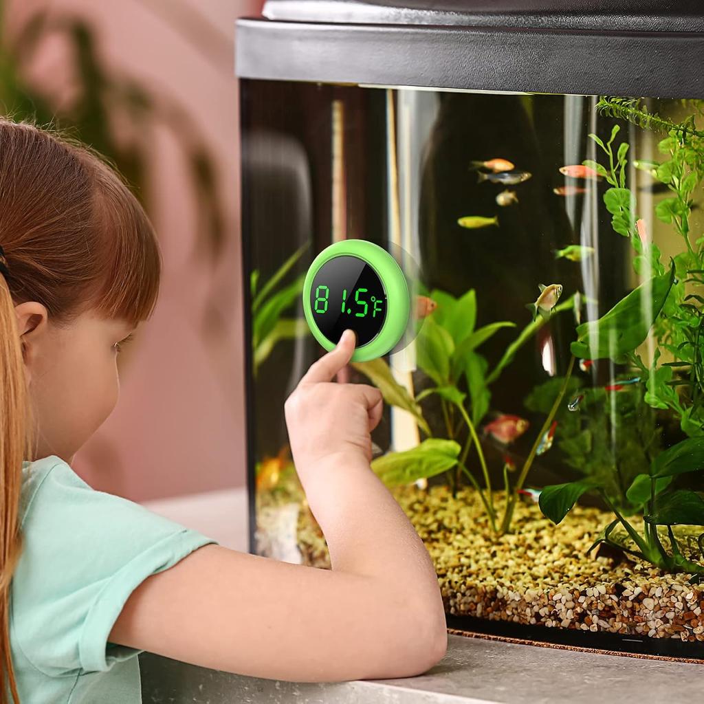 Fish Tank Thermometer, PAIZOO LED Aquarium Thermometer Digital Accurate Temperature Gauge, Stick-on Digital Thermometers Aquarium Accessories