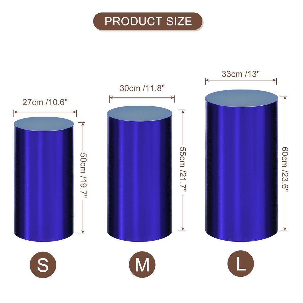 3/5pcs Cylinder Spandex Stand Covers Plinth Stand Cover Foil Fabric Pedestal Column Cylinder Covers for Wedding Birthday
