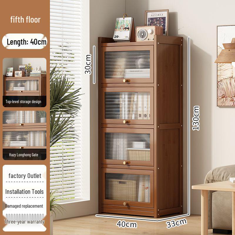 Floor-Standing Bookshelf for Students and Children - Compact Storage Cabinet for Small Apartment Living Rooms
