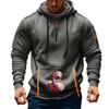 Men's Printed Sweatshirt Hoodie Zipper Arm Pocket Cardigan Men's Sports Large Size Casual Hoodie