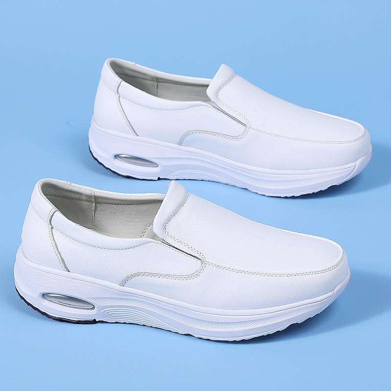 Spot nurse shoes spring breathable air cushion soft sole not tired feet thick sole large size black medical work shoes foreign trade