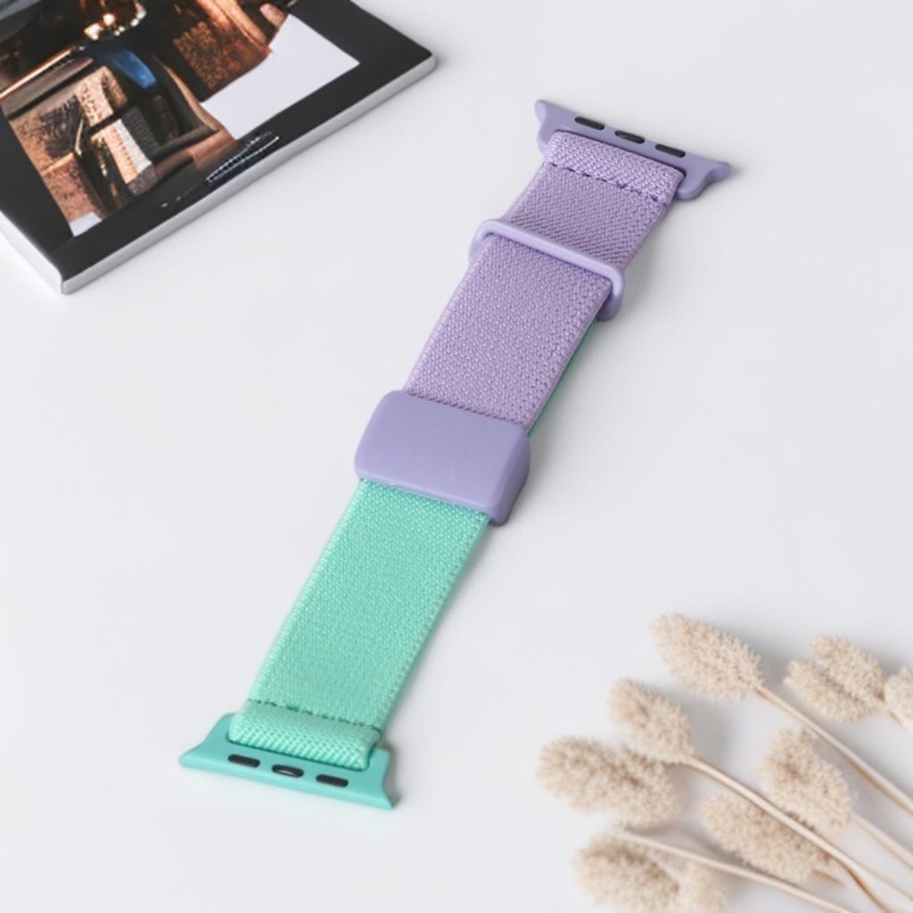 Magnetic Strap for Apple Watch Band 44mm 45mm 40mm 38mm 49mm Cute Two-tone Sport Nylon Stretchy Bracelets For iWatch Series11 10