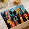 Colorful Dog Art Placemat Set For Table Décor With Fork And Knife Placement