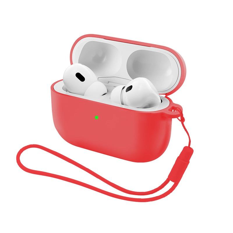 

для Apple AirPods Pro 3 Чехол Крышка Мягкий Силиконовый Защитный Чехол для AirPods Pro 3-го Поколения Чехол (2025) Набор для чистки и шнурок for Airpods Pro 3 красный
