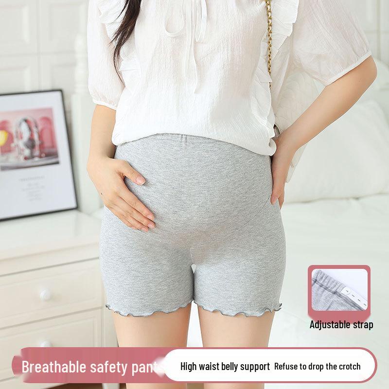 

High-Waisted Maternity Safety Shorts - Summer Lightweight, Loose Fit, Plus Size, Anti-Exposure, Tummy Support for Pregnancy. M (recommended 80-110 jin) белый