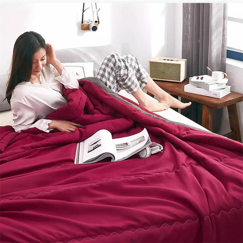 Doppelseitige Kühlende Decke Atmungsaktive Klimadecke für Kind Erwachsene Leichtgewichtige Ganzjahres-Bettdecke Nachtschweiß-Linderung
