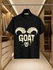 2026 New Arrival 100 Cotton Tshirt American Streetwear Goat Ram Horn Drip Font Print Trendy Crew Neck Casual Short Sleeve
