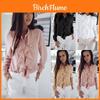 Elegant Womens Ruffle Summer Long Sleeve Solid Plain Blouse Shirt For Office Wear
