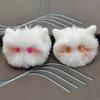 Multi-Color Blush Cat Ball Plush Doll Pendant - Long Hair, Accessory for Bags & Clothing