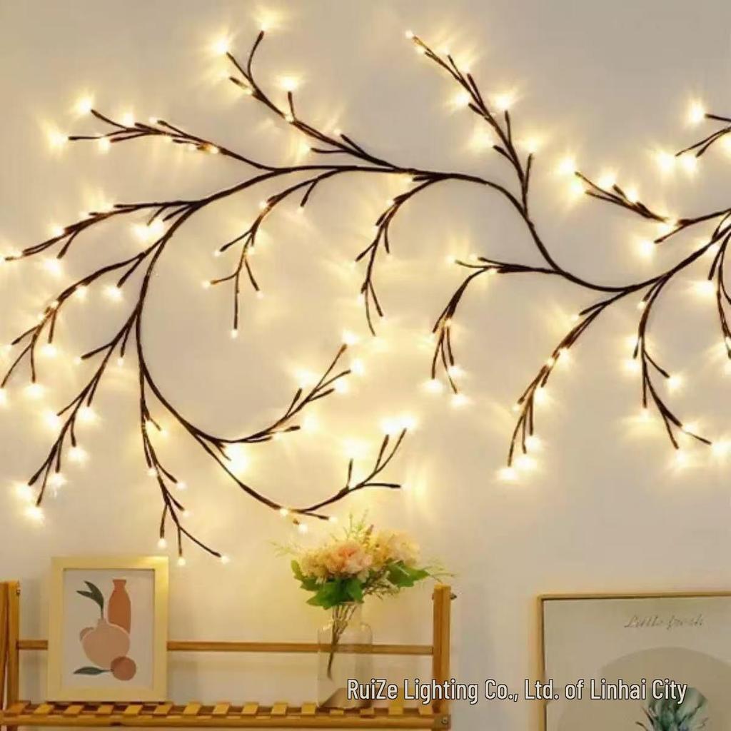 LED Rattan Branch Lamp – Bendable Indoor Night Light