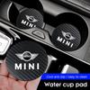 Carbon Fiber Style Car Water Cup Pads Anti Slip Soundproof Mat For MINI Cooper R56 F56 R50 JCW Cabrio Aceman Countryman Clubman
