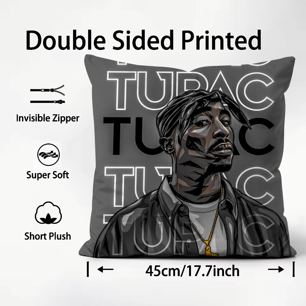2P-Pac Tupac S-Shakur Cushion Cover Comfortable Reversible Pillow Cover Ideal For Car Sofa Bedroom & Beyond