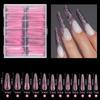 Clear Dual Form Acrylic Nail System UV Gel Nail Mold Full Cover Fasle Nail Tips with Scale 12Size Manicure Pedicure Tool